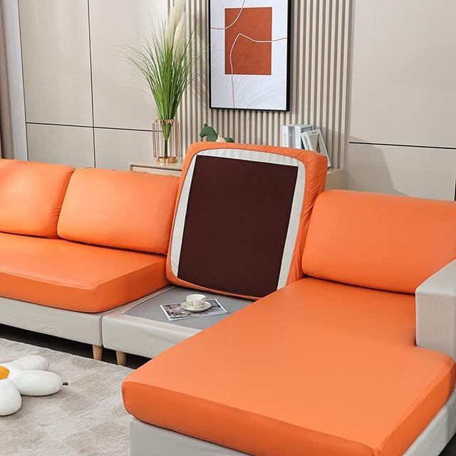 Wasserdichter und rutschfester Sofakissenbezug von airldianer in Orange, elastischer Ecksofa-Sitzbezug aus Polyester und Elasthan für 1- bis 4-Sitzer, Größe M - Bild 1