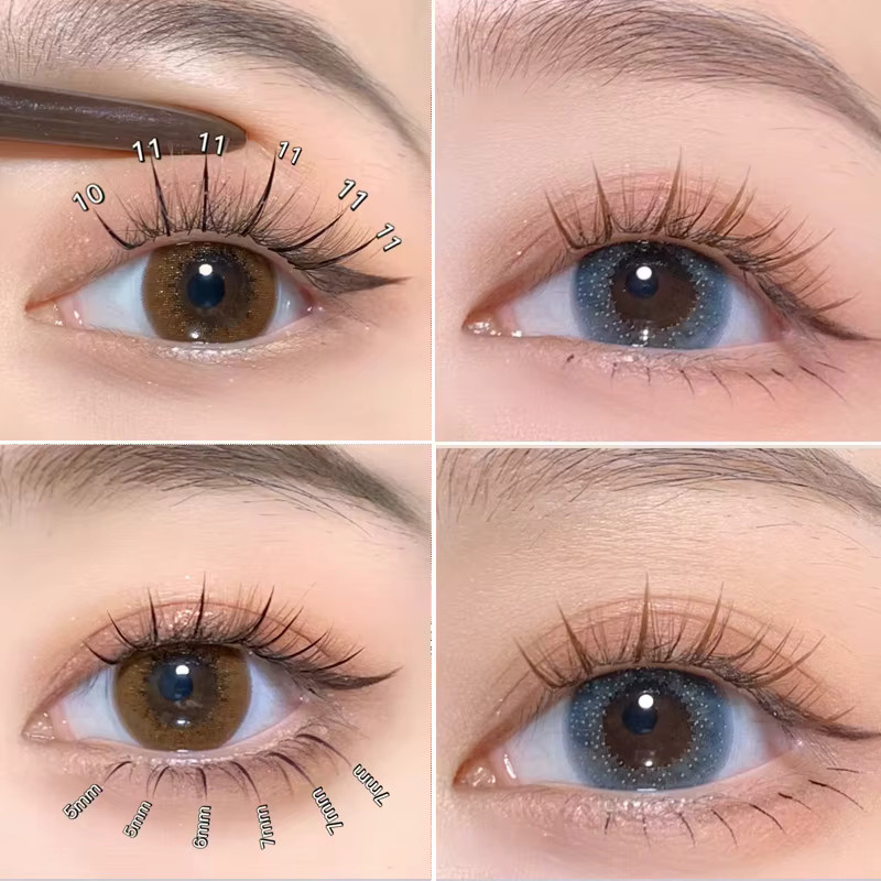 BLINKWAVE Einzelwimpern-Cluster, Braun, 8-12mm, Natürlich, Unisex - Bild 2