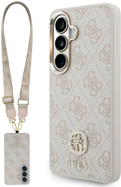 GUESS Handyhülle für Samsung Galaxy S26 S942 mit 4G Big Rhinestone Triangle Strap in Rosa - Bild 1