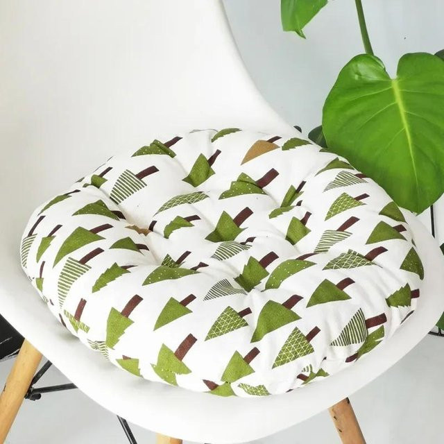 Rundes Dekokissen von YTO in Weiß, ideal als Sitzkissen für Sofa, Stuhl oder Tatami, Durchmesser: 40 cm - Bild 1