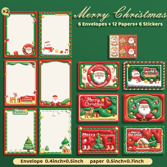 Hochwertiges Weihnachtsumschlag und Schreibwarenset mit Liebesbriefkarte in Multicolor aus Papier - Bild 1