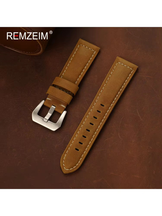 REMZEIM Uhrenarmband Leder, Crazy Horse-Leder, Herren, Vintage - Bild 3