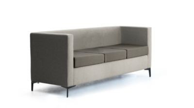 Leyform 3-Sitzer Sofa in modernem Design mit Stoffbezug, B/T/H: 173 x 60 x 73 cm, Farben: Grau und Braun - Bild 2