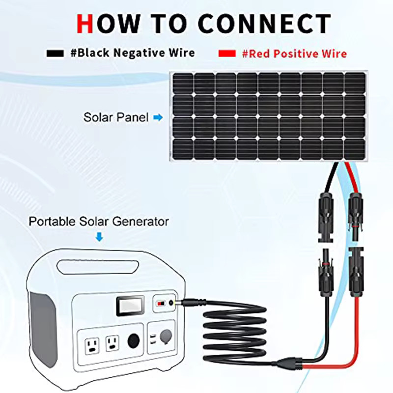 JMUYTOP Solarpanel-Verlängerungskabel aus reinem Kupfer mit DC 5525 Adapter, 16AWG, Schwarz - Bild 3