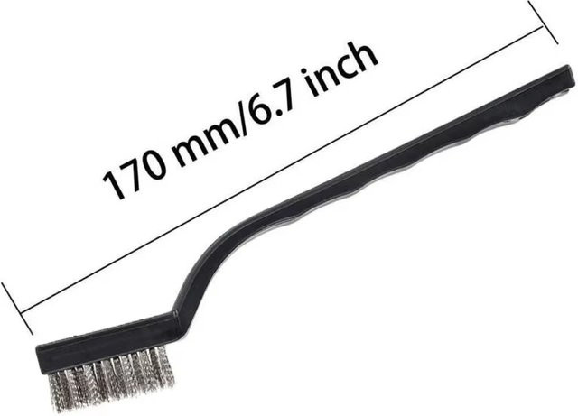 GUHE Edelstahl-Drahtbürsten-Set in Silber für die Reinigung und Entrostung mechanischer Teile, Durchmesser: 1 cm, Länge: 17 cm - Bild 1