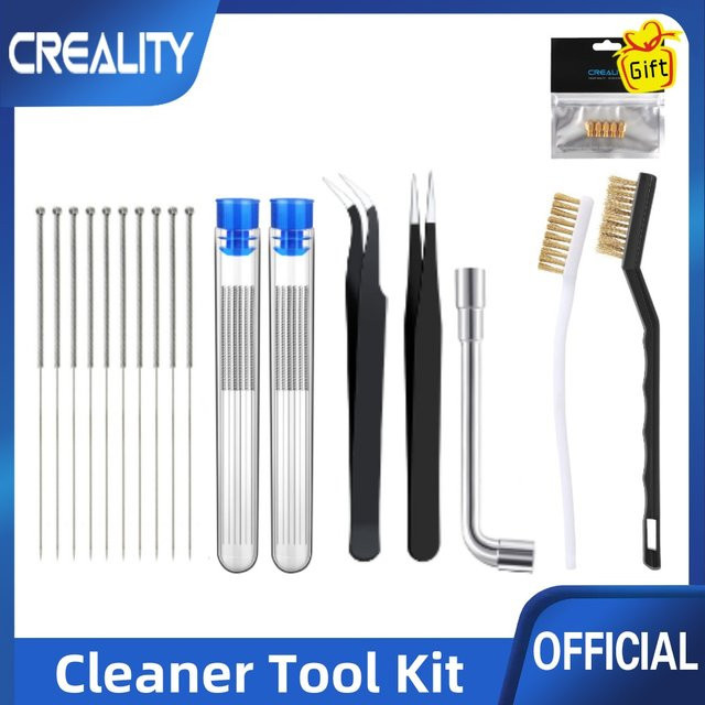 Creality 3D Drucker Reiniger Tool Kit in Gold mit Kupferdraht-Pinsel, Zahnbürste und Reinigungsnadel für FDM Drucker - Bild 1
