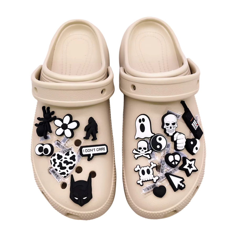AMEK MISA Schuh Charms, Schwarz & Weiß, PVC, Unisex - Bild 2