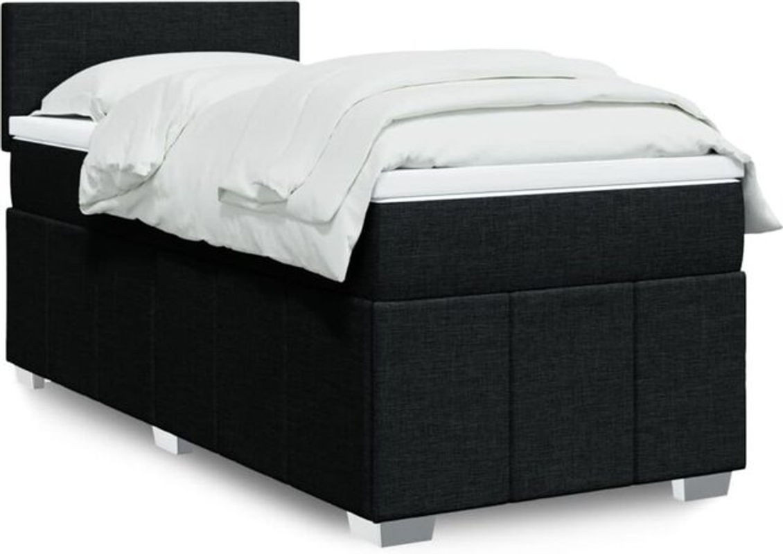 vidaxl Boxspringbett mit Matratze aus Stoff in Schwarz B/T/H: 200 x 100 x 100,5 cm - Bild 1