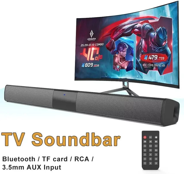 AyeBeau Bluetooth Soundbar mit drahtlosem Subwoofer und FM-Radio in Schwarz - Bild 1