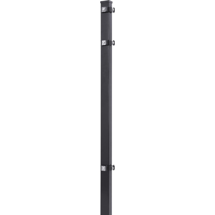 Solid Eckpfosten aus Stahl für Stab- und Doppelstabmatten, Farbe Anthrazit, Höhe: 125 cm, Breite: 4 cm, Tiefe: 4 cm - Bild 2