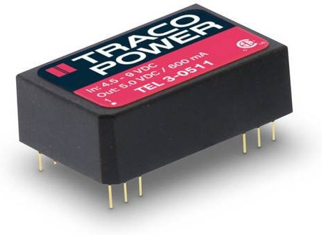 TracoPower TEL 3-4812 DC/DC-Wandler Print Schwarz 48 V/DC zu 12 V/DC 250mA 3W 1 Ausgang - Bild 1