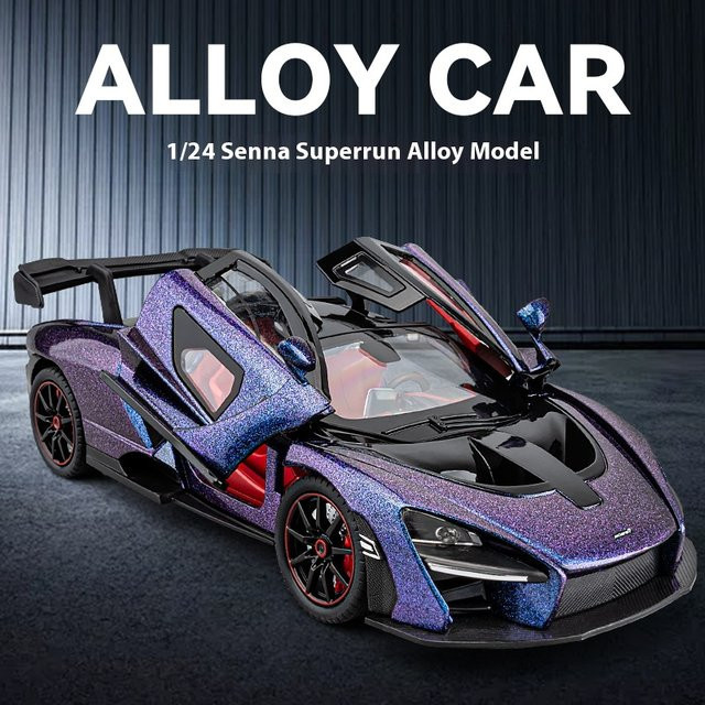 Mini GT Mclaren Senna Super Sports, Modell Fahrzeug, 1:24, Metall, mit Licht und Sound - Bild 1
