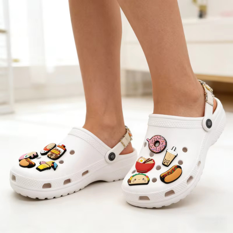 Mesuca Schuh-Charms Set, Cartoon Burger Pizza Boba, PVC - Bild 2