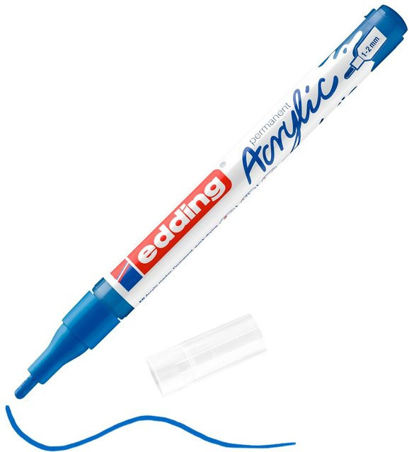 edding 5300 Acrylmarker Fein in Enzianblau mit pigmentierter Acrylfarbe - Bild 1