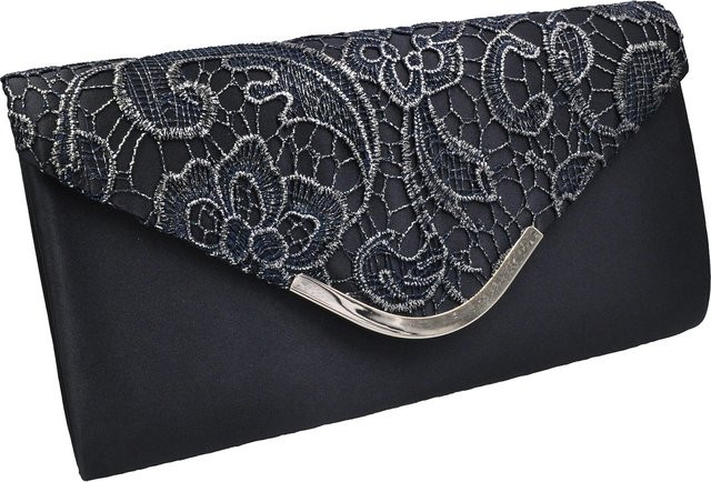 Steuer Abendtasche Seidenoptik, blau, Spitzenbesatz, Damen - Bild 1