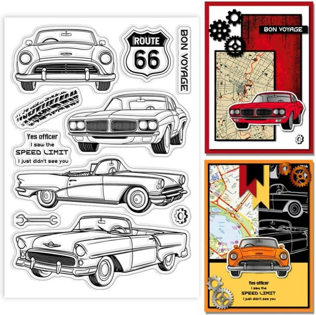 Transparenter Route 66 Stempel für DIY Scrapbooking und Kartenbasteln - Bild 1