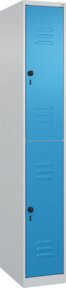 C+P Doppelstock-Spind Classic PLUS mit 1 Abteil, Sicherheits-Drehriegel und Garderobenstange, H x B x T: 185 x 30 x 50 cm - Bild 1