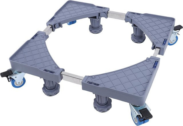 Aimo Mobile Basis für Kühlschrankständer und Möbelroller, grau, verstellbar von 41 bis 64 cm, Tragkraft 180 kg, 4 Räder - Bild 1