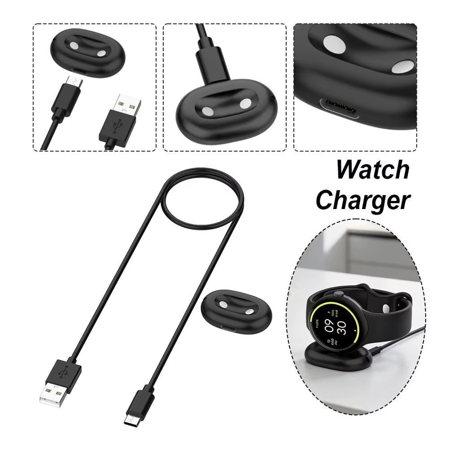 Google Magnetische Ladestation für Pixel Watch 4 in Schwarz mit abnehmbarem Ladekabel - Bild 4