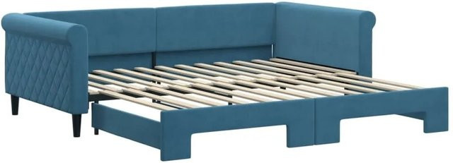 vidaXL Ausziehbares Tagesbett in Blau mit Samtbezug, B/T/H: 229 x 100 x 68 cm - Bild 1
