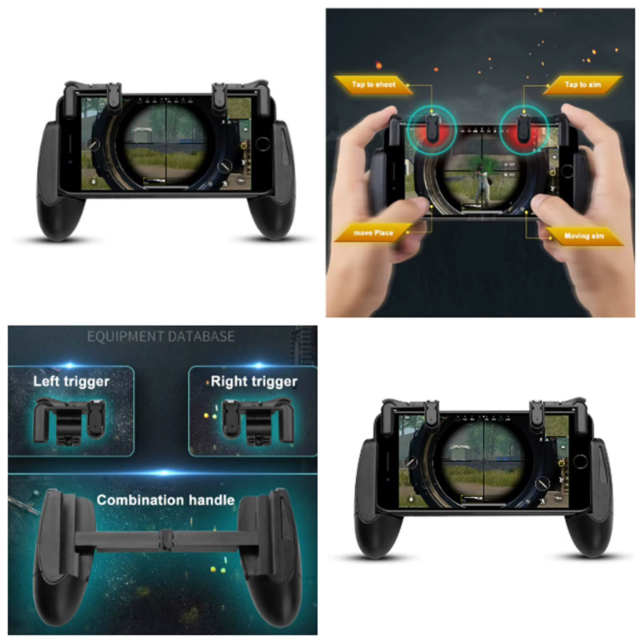 Mobiler Gamepad-Trigger mit Feuerknopf und Joystick-Funktion in Schwarz - Bild 2