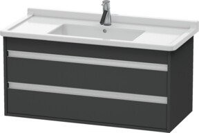 Duravit Waschtischunterschrank Ketho in Grau Matt, wandhängend mit 2 Schubladen, B: 100 cm, T: 45,5 cm, H: 48 cm - Bild 1