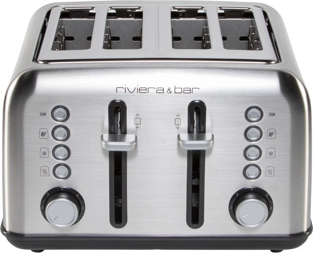 Riviera & Bar Toaster aus Edelstahl mit 4 Parallelschlitzen, 1800 W, 7 Bräunungsstufen, Silber - Bild 1