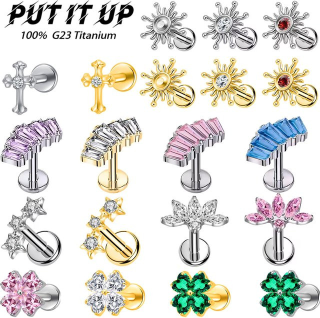 PUTITUP Knorpel-Piercing Titan, Zirkonia, Damen - Bild 1