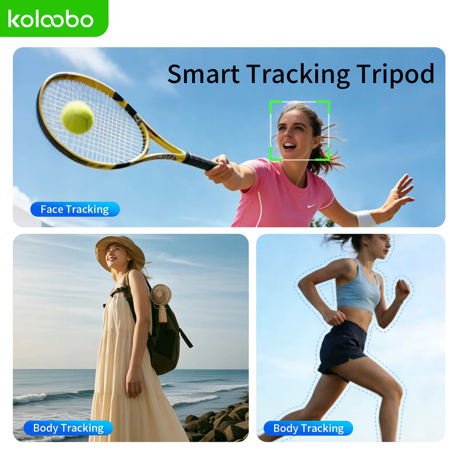CrownQu AI-Tracking-Gimbal-Ständer mit Bluetooth-Fernbedienung und 1/4-Zoll-Schraube in Schwarz für Smartphone, iPhone und Kamera - Bild 3