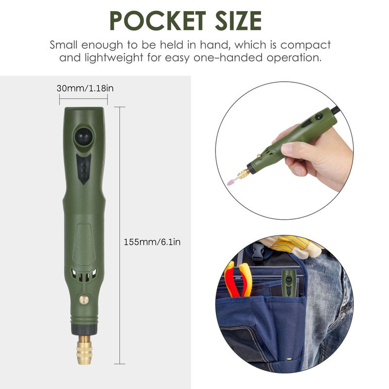 TOMTOP Kabelloses Rotationswerkzeug-Set in Grau mit 15.000 U/min und USB-Wiederaufladung - Bild 8