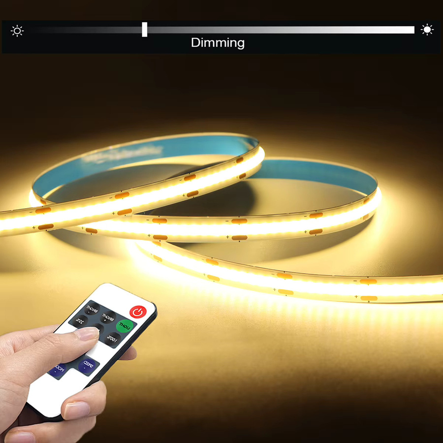 Acosh Neon Dimmbare FCOB-LED-Lichtleiste mit RF-Fernbedienung, USB-betrieben, Warmweiß, Selbstklebend - Bild 5