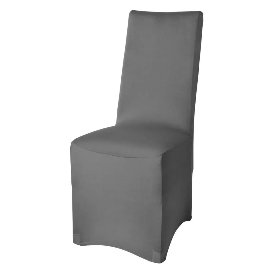 Beautissu Leona Stuhlhusse für Esszimmerstühle in Anthrazit aus Stretch-Material B/H: 95 x 45 cm - Bild 2