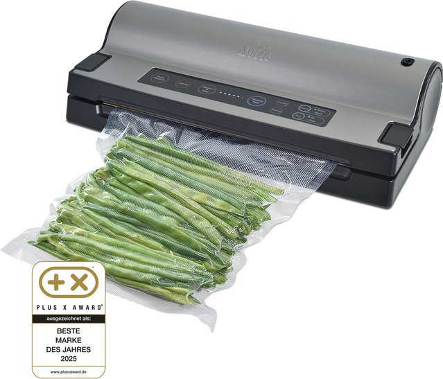 Solis Vac Prestige Typ 575 Vakuumiergerät in Schwarz und Silber mit Edelstahl-Elementen, B/T/H: 40,0 x 19,0 x 9,5 cm - Bild 1