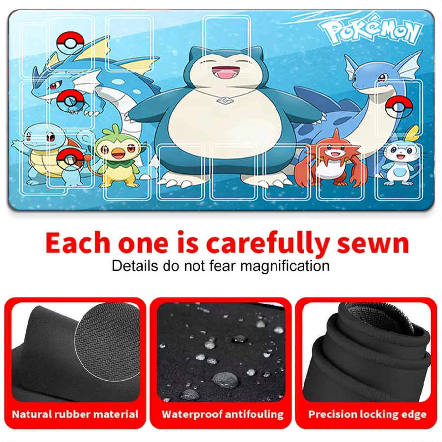 Potdemiel Gaming-Mauspad Pokemon Wasser-Typ Starter und Snorlax Schreibtischunterlage Multicolor - Bild 4
