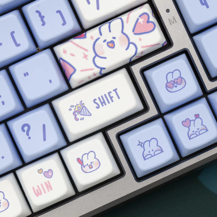 KPREPUBLIC Hasen-Tastenkappen mit Sublimationsdruck aus dickem PBT MDA für mechanische Tastaturen, Multicolor - Bild 3