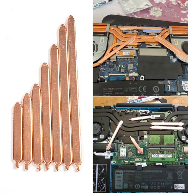 JTZTF Kupferrohr DIY Computer Laptop Kühlung Flachrohr Heatpipe Gold, Breite: 60 mm bis 150 mm - Bild 1