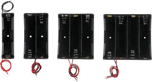 4er Set 18650 Batteriehalterung aus Kunststoff in Schwarz für 3,7 V Akkus - Bild 1