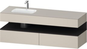 Duravit Einbauwaschtisch-Möbel-Set Qatego in Grau, B/T/H: 160 x 50 x 60 cm - Bild 1