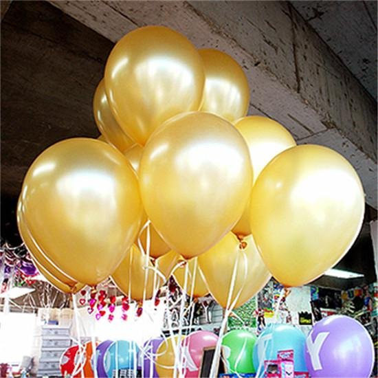 Vichandar 10 Stück rote Herz-Latex-Luftballons mit Gold-Akzenten für Geburtstag und Hochzeit - Bild 1