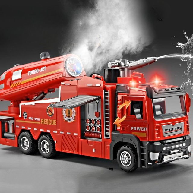 MINI AUTO Feuerwehrauto, Modell Spielzeug, 1:32, Metall, mit Licht und Sound - Bild 1