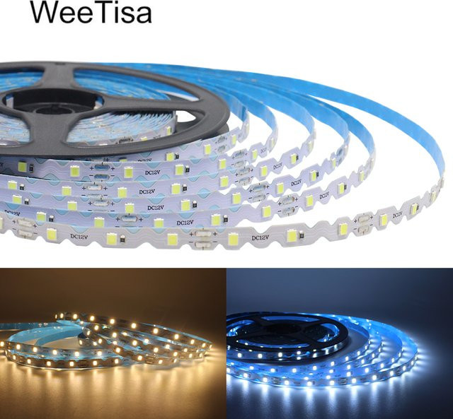 WeeTisa S-förmiges LED-Streifenlicht SMD2835 Flexband für Buchstabenschilder und Hintergrundbeleuchtung, DC12 V, 10 m, 60 LEDs/m, warm-kaltweiß - Bild 1