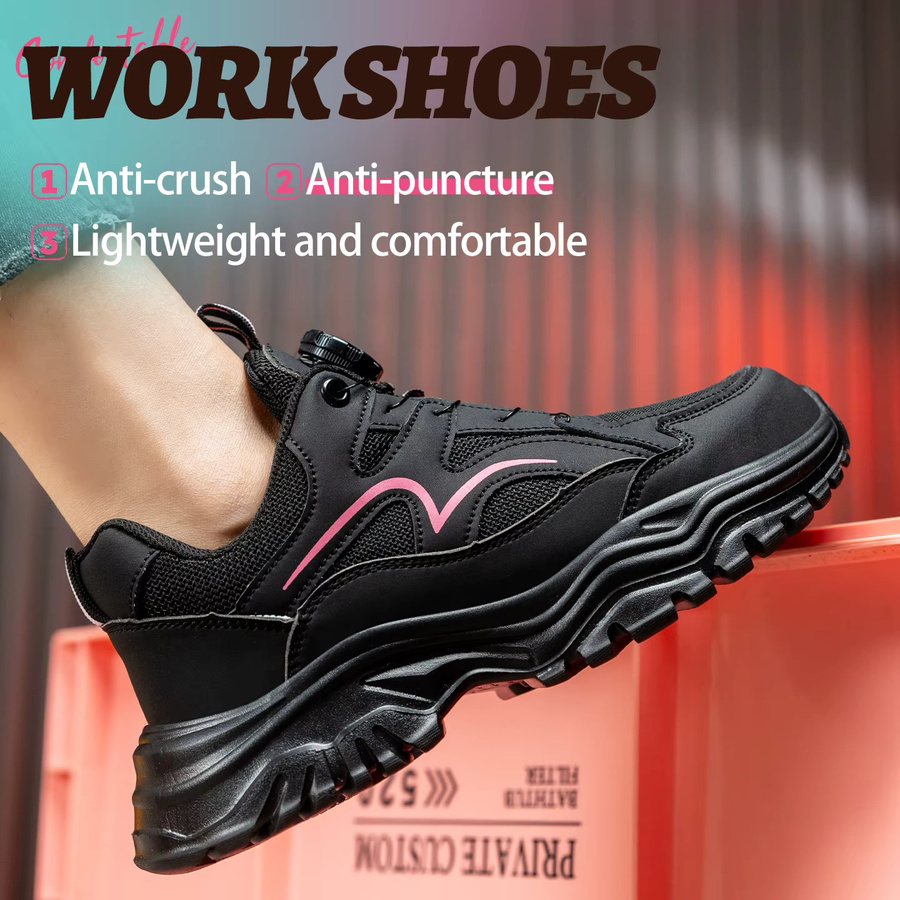 Damen Sicherheitsschuhe kankeirr in Schwarz mit Stahlkappe und Drehknopf als rutschfeste Arbeitsschuhe - Bild 3