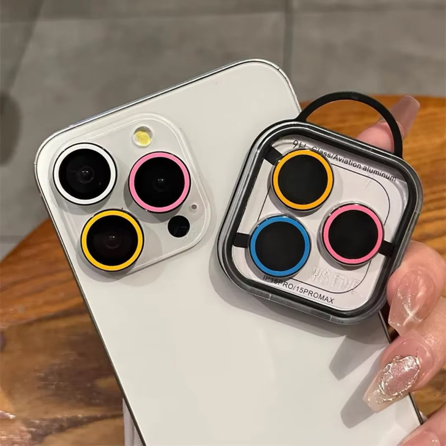 2-3 Stück Kamera Objektiv Schutz aus buntem gehärtetem Glas für iPhone 11 12 13 14 15 Pro Max und 14 15 Plus - Bild 2