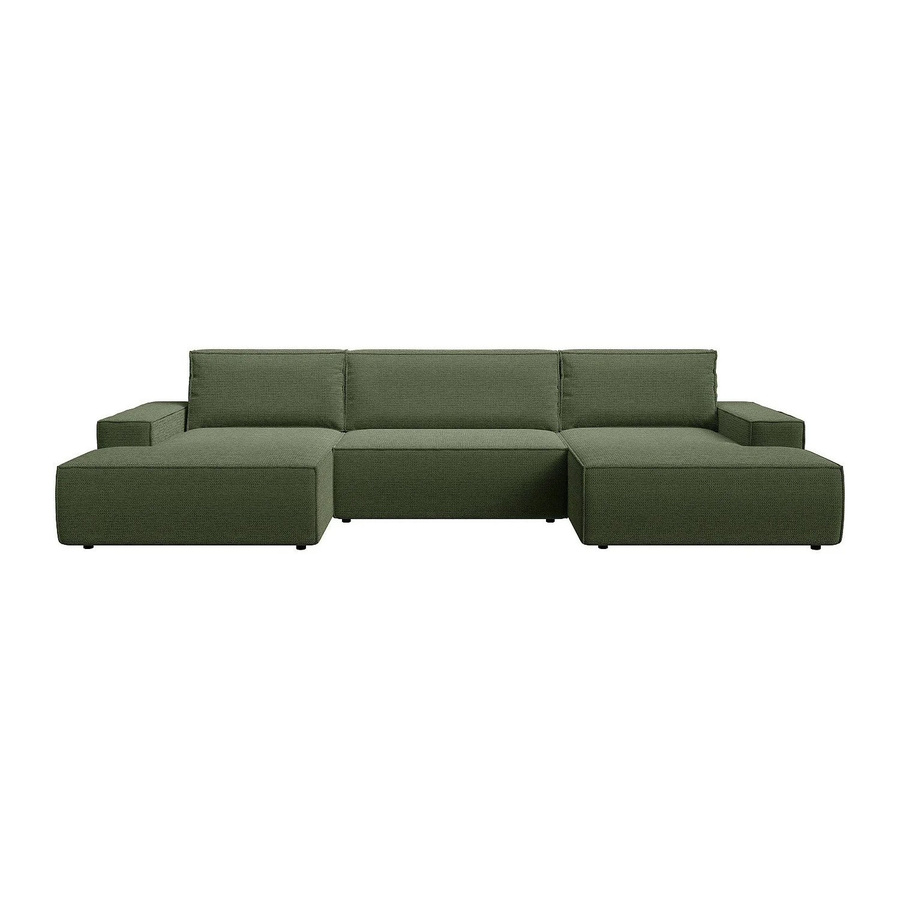 Vente-unique Schlafsofa Amelia in Grün mit Strukturstoff - Bild 2