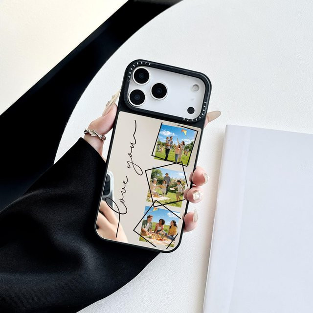 Personalisierte iPhone Hülle mit Spiegeloberfläche und individuellem Foto für Apple iPhone 11 bis 17 Pro Max Plus Air in Multicolor - Bild 1