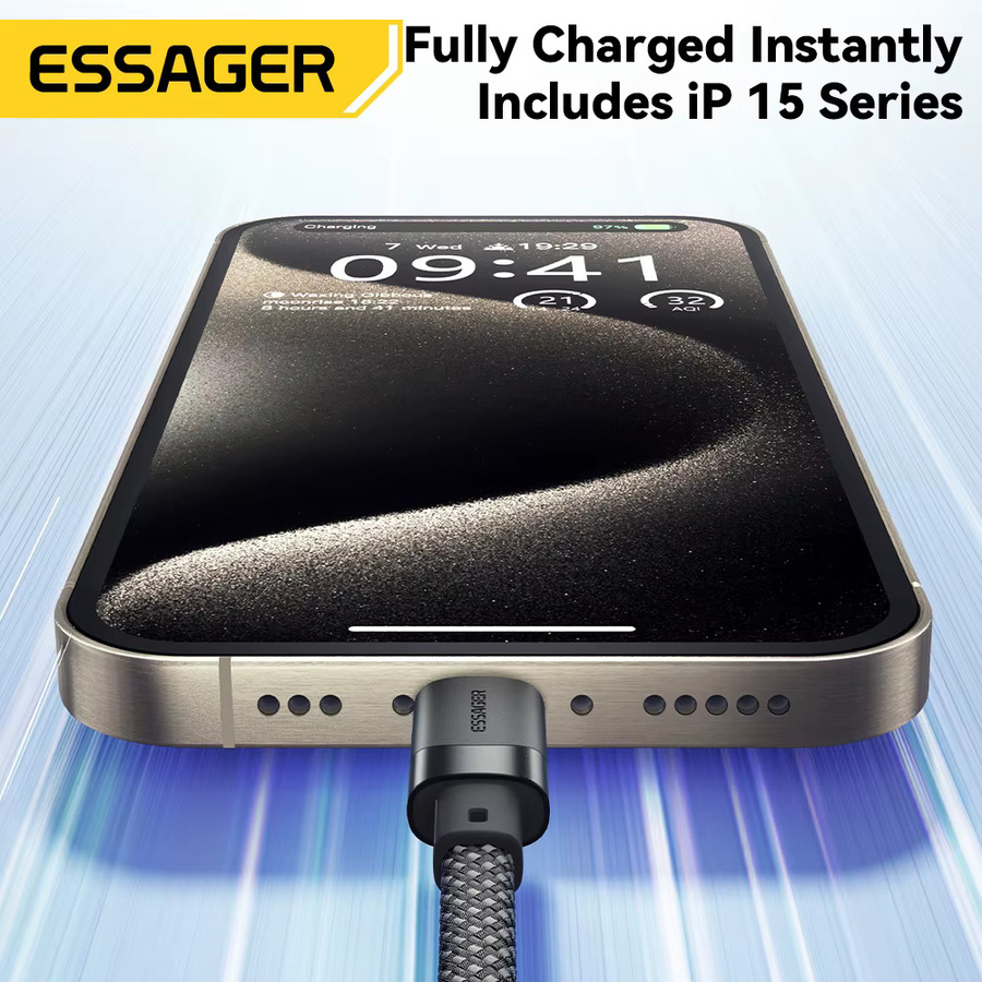 Essager USB C zu C Magnetisches Schnellladekabel 100W Daten- und Ladekabel für iPhone 15, Laptop und Samsung - Bild 3
