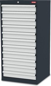 STIER Schubladenschrank aus Stahl mit 11 Schubladen, pulverbeschichtet, B/T/H: 60 x 57,5 x 122 cm - Bild 1