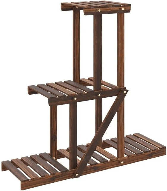 vidaXL Blumenständer aus Tannenholz in Braun im Retro-Stil, B/T/H: 81 x 25 x 75,5 cm - Bild 1