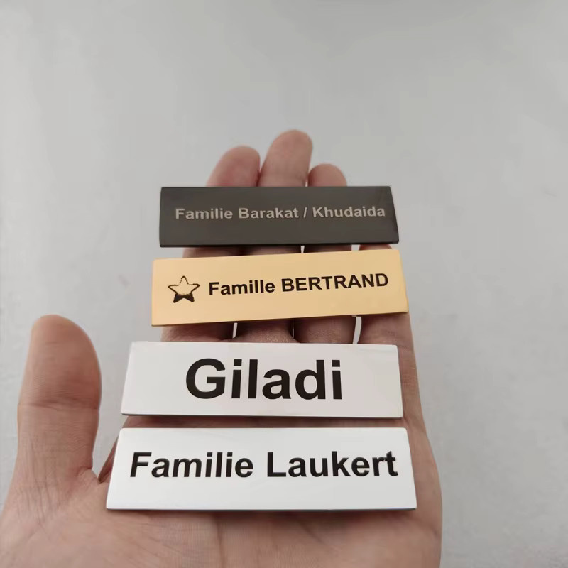 Personalisierte Adressetiketten aus Edelstahl von Stylisteel in Silber für Briefkästen und Türen - Bild 3