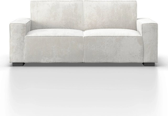 Bessagi Home Sofa Liam Weiß Cord Modernes Polstersofa mit Streifenmuster B: 210 cm, H: 90 cm, T: 84 cm - Bild 1